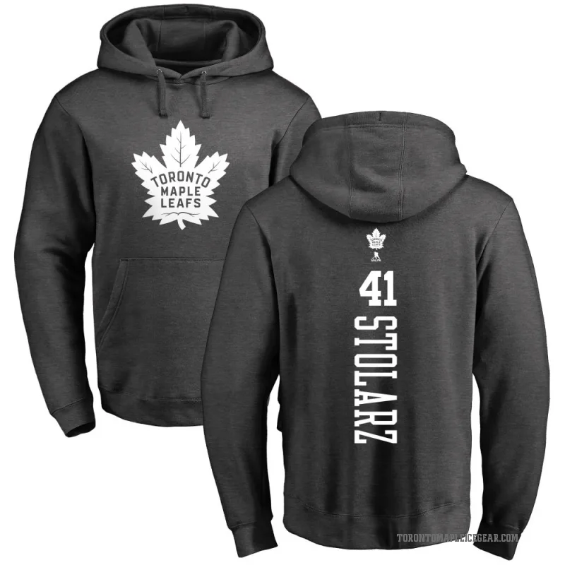 Anthony Stolarz Men's Charcoal Toronto Maple Leafs Branded One Color Backer Pullover Hoodie