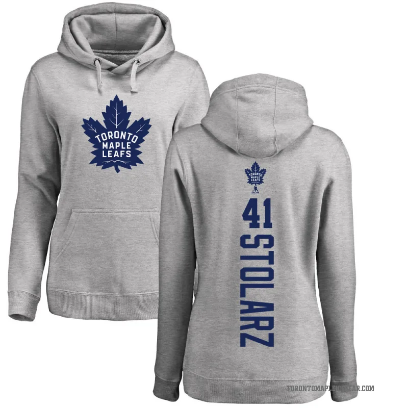 Anthony Stolarz Women's Toronto Maple Leafs Branded Ash Backer Pullover Hoodie