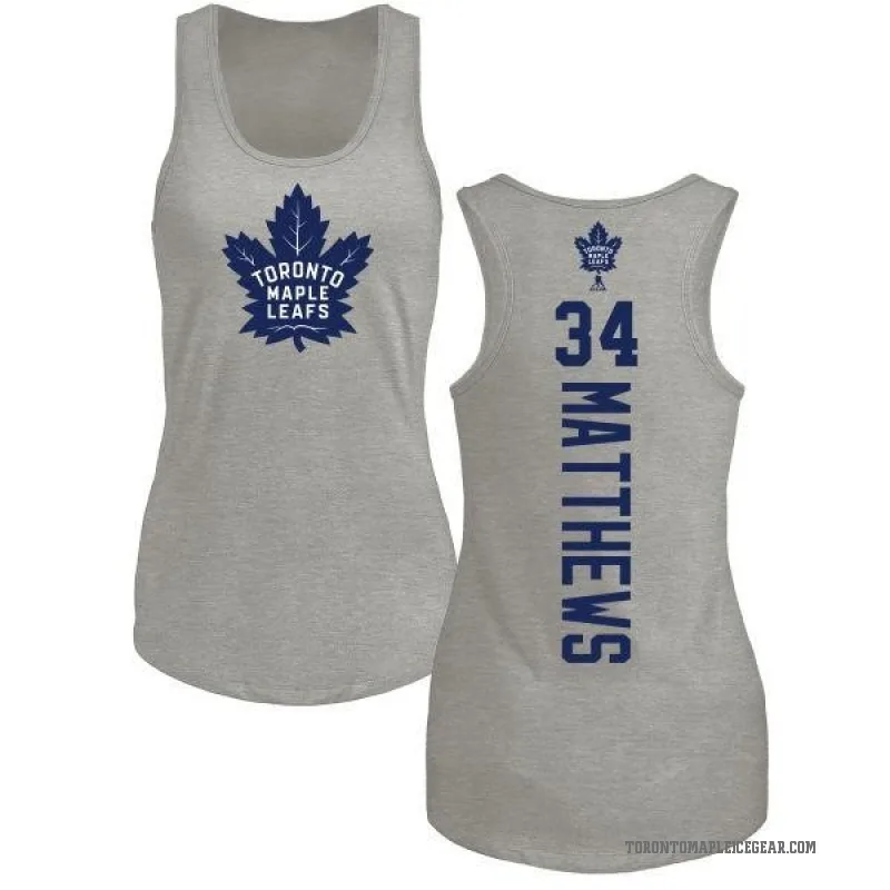 Auston Matthews Women's Ash Toronto Maple Leafs Backer Tank Top -