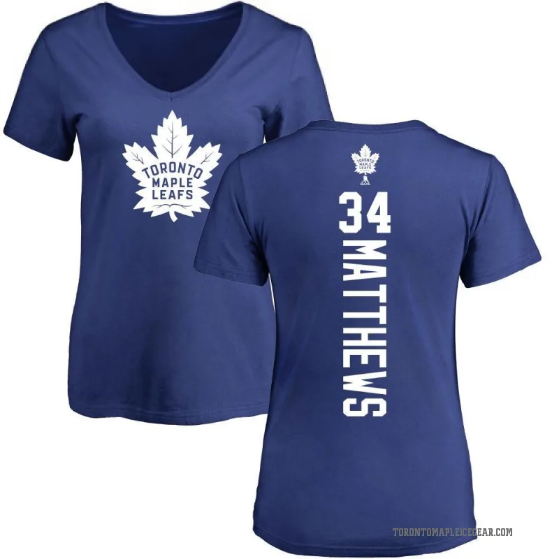 Auston Matthews Women's Blue Toronto Maple Leafs Backer T-Shirt -