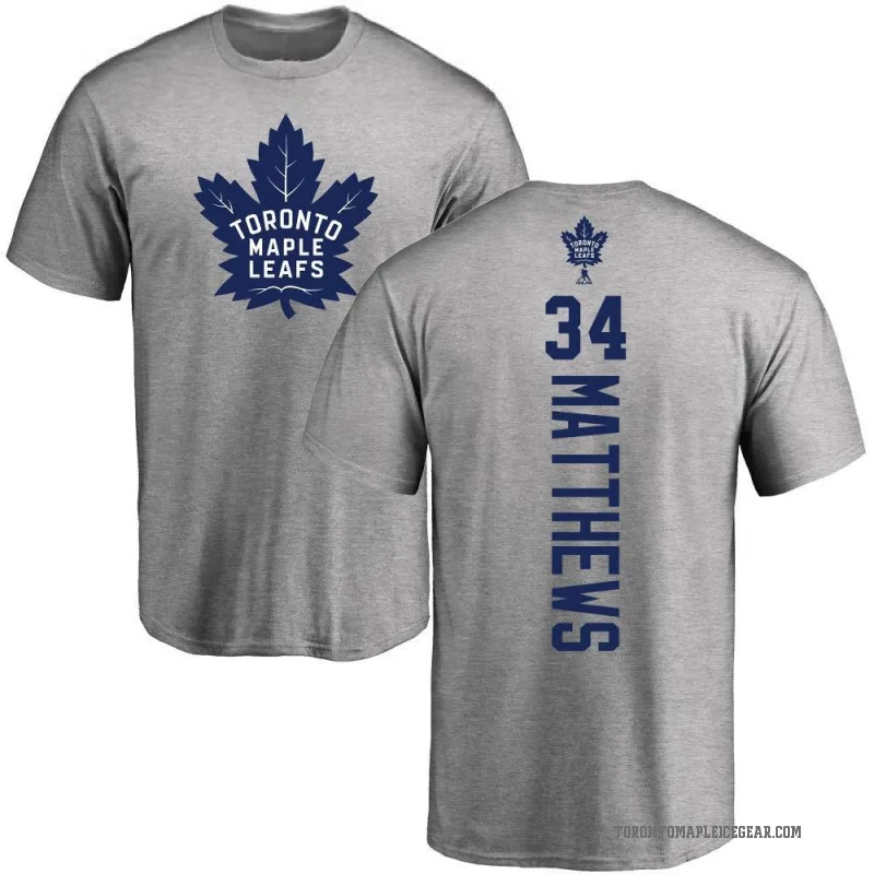 Auston Matthews Youth Ash Toronto Maple Leafs Backer T-Shirt -