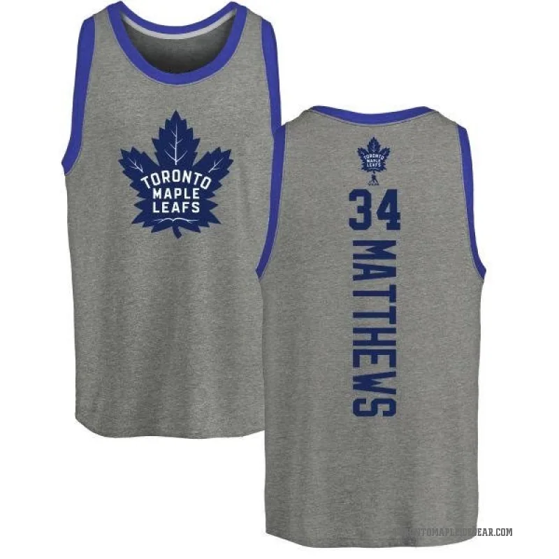 Auston Matthews Youth Ash Toronto Maple Leafs Backer Tank Top -