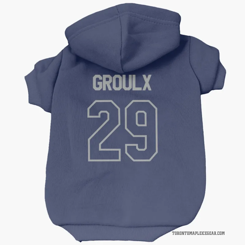 Bo Groulx Blue Toronto Maple Leafs Gray Cat & Dog Pet Hoodie
