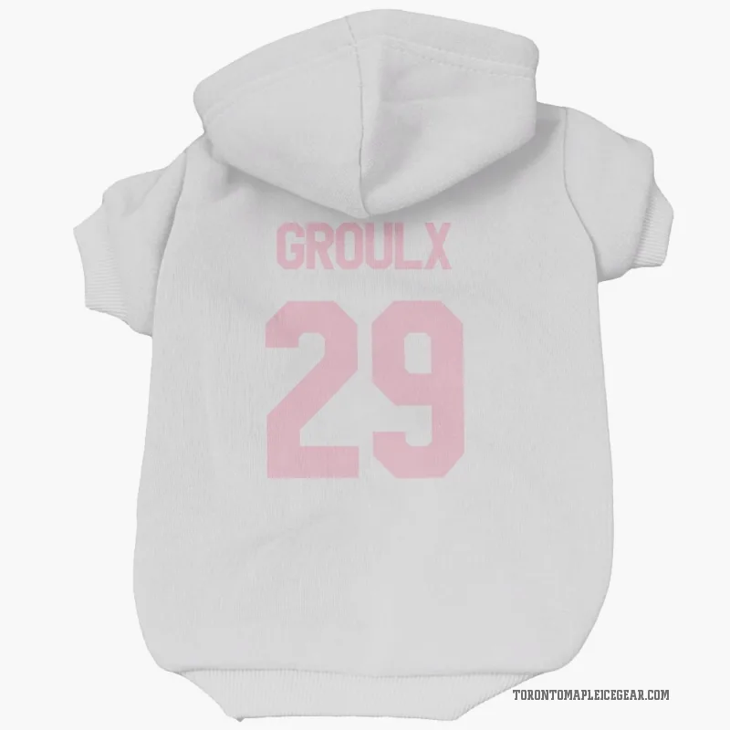 Bo Groulx  White Pink Toronto Maple Leafs  Cat & Dog Pet Hoodie