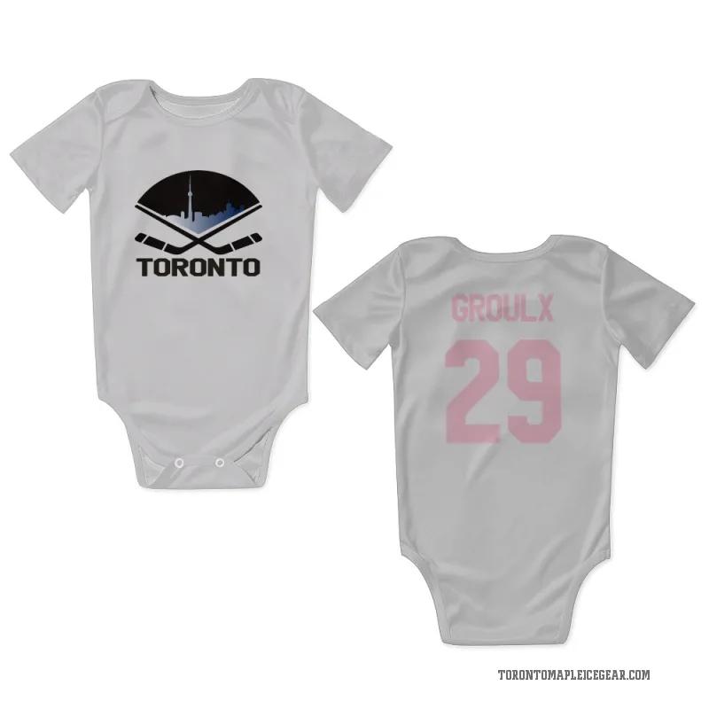 Bo Groulx  White Pink Toronto Maple Leafs  Newborn & Infant Bodysuit
