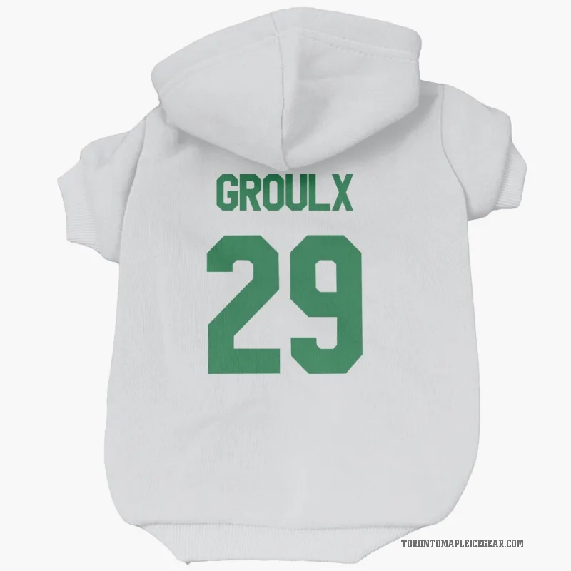 Bo Groulx  White Toronto Maple Leafs  Green Cat & Dog Pet Hoodie
