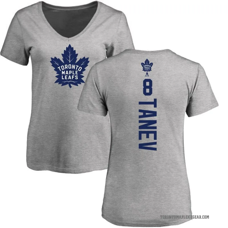 Chris Tanev Women's Ash Toronto Maple Leafs Backer T-Shirt -