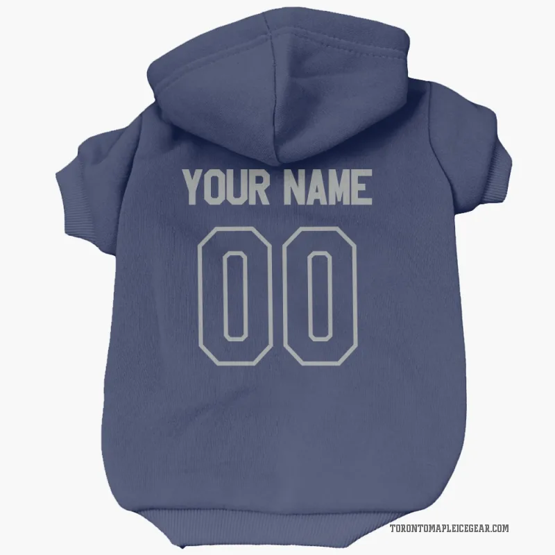 Custom Blue Toronto Maple Leafs Gray Cat & Dog Pet Hoodie