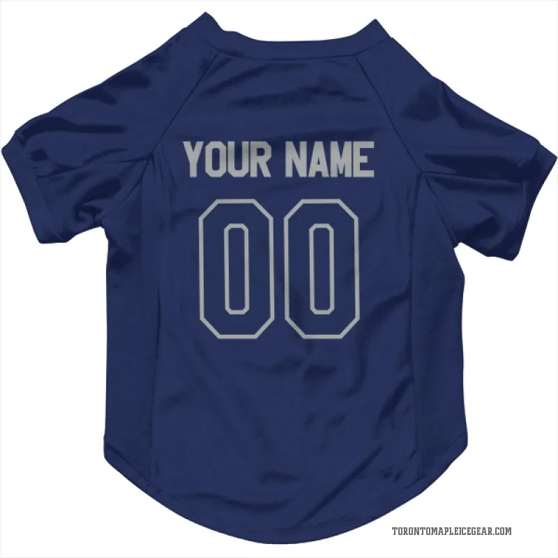 Custom Blue Toronto Maple Leafs Gray Cat & Dog Pet Jersey