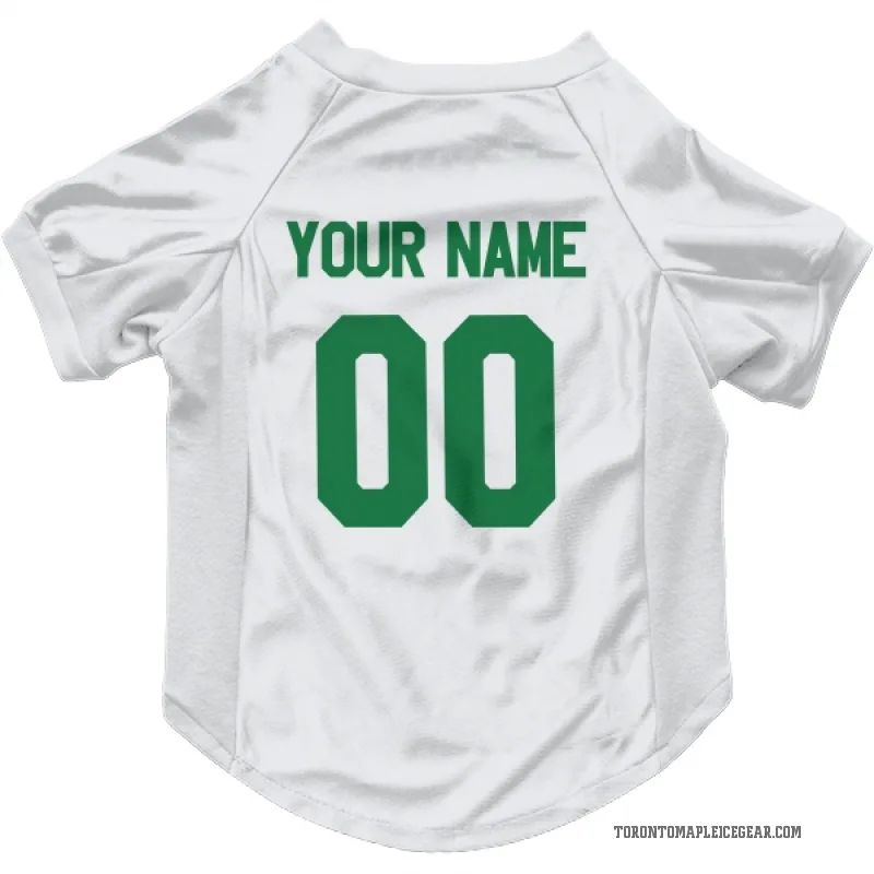 Custom White Toronto Maple Leafs Green Cat & Dog Pet Jersey