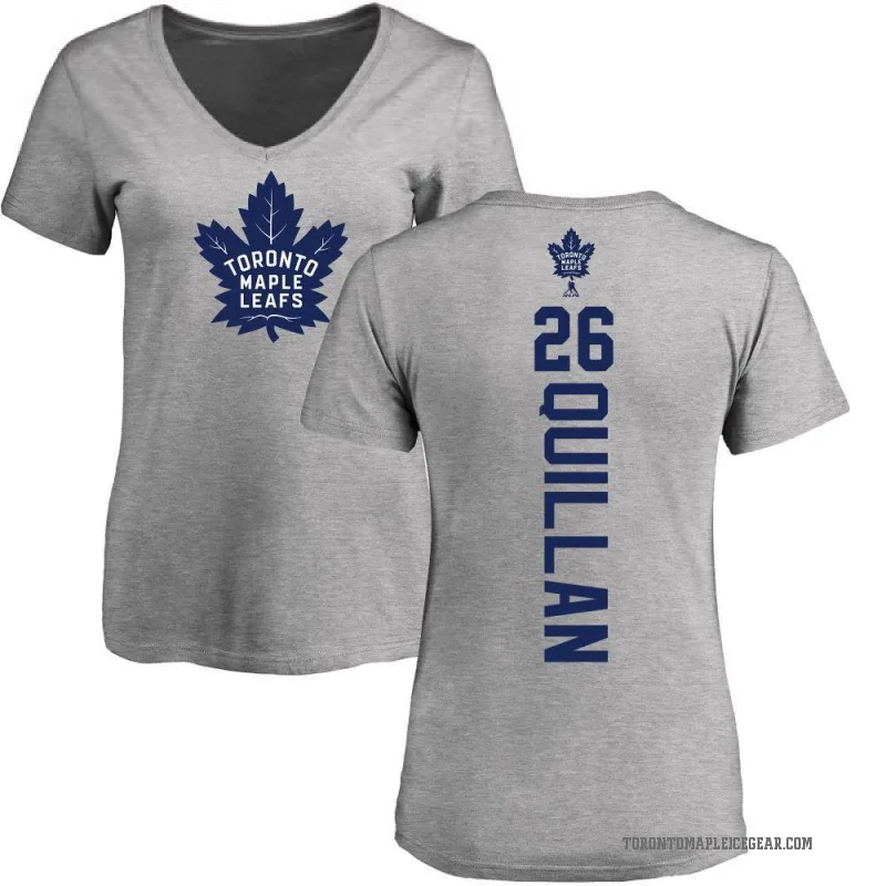Jacob Quillan Women's Ash Toronto Maple Leafs Backer T-Shirt -
