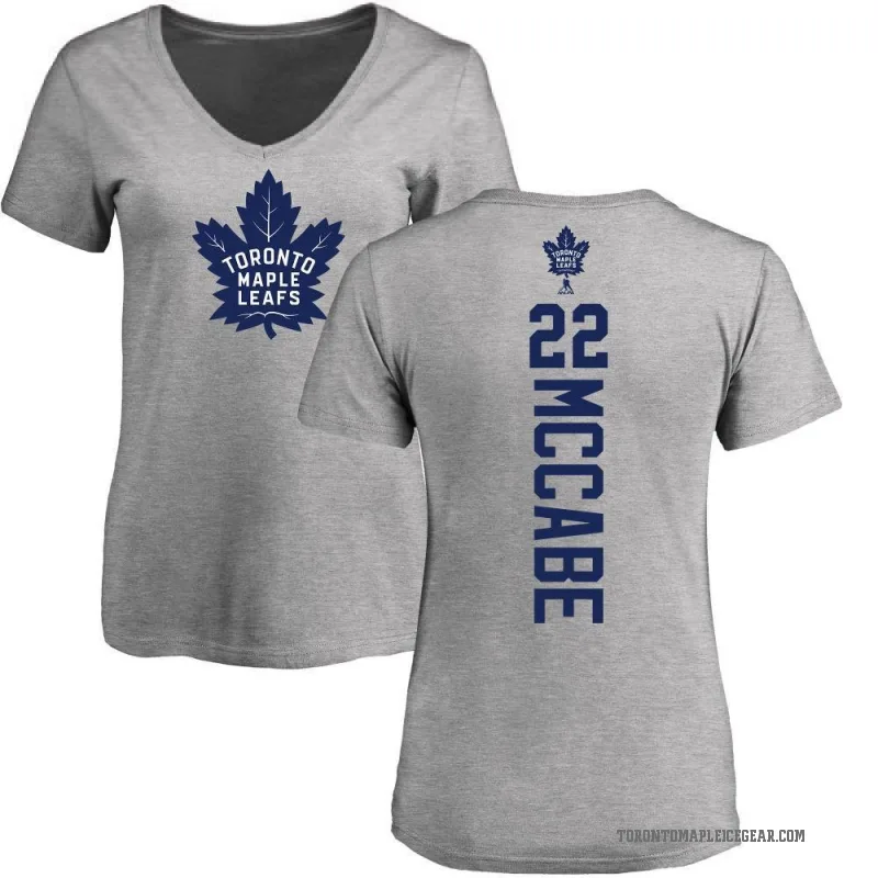 Jake McCabe Women's Ash Toronto Maple Leafs Backer T-Shirt -