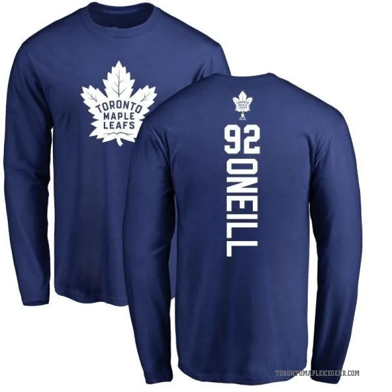 Jeff O'neill Men's Royal Toronto Maple Leafs Backer Long Sleeve T-Shirt -