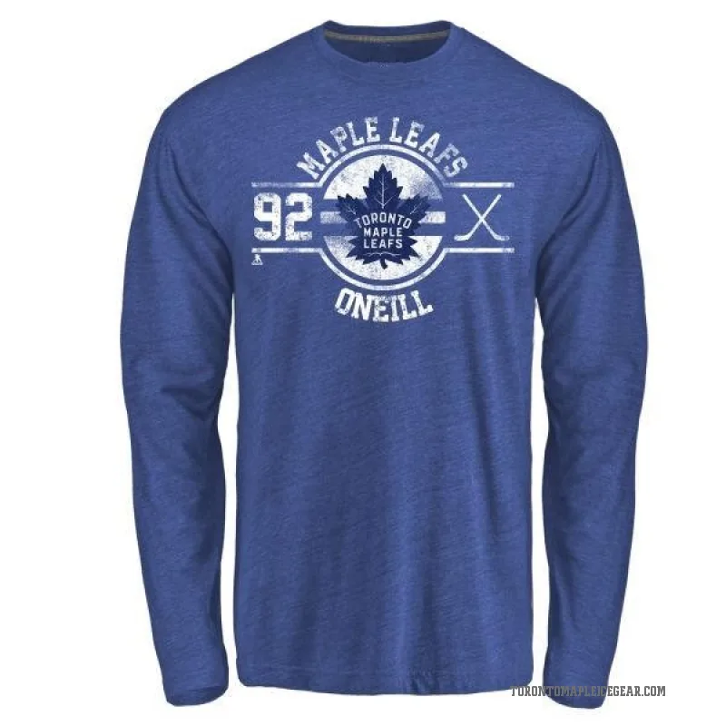 Jeff O'neill Men's Royal Toronto Maple Leafs Insignia Long Sleeve T-Shirt -