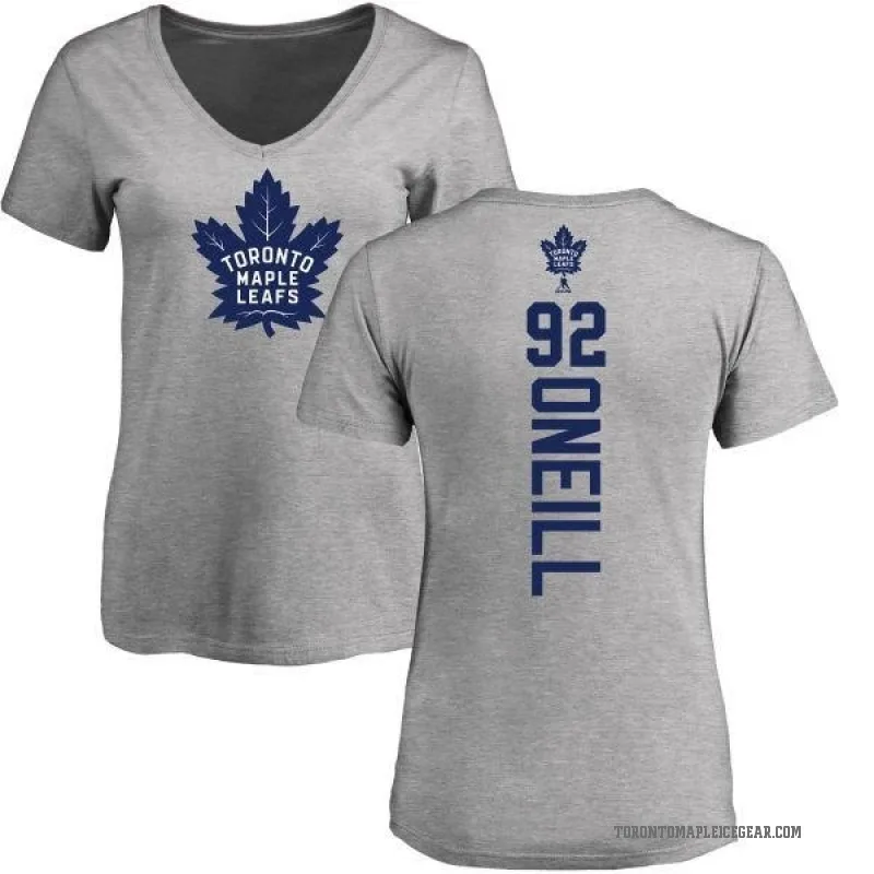 Jeff O'neill Women's Ash Toronto Maple Leafs Backer T-Shirt -