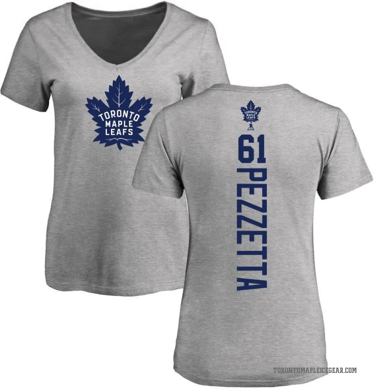 Michael Pezzetta Women's Ash Toronto Maple Leafs Backer T-Shirt -