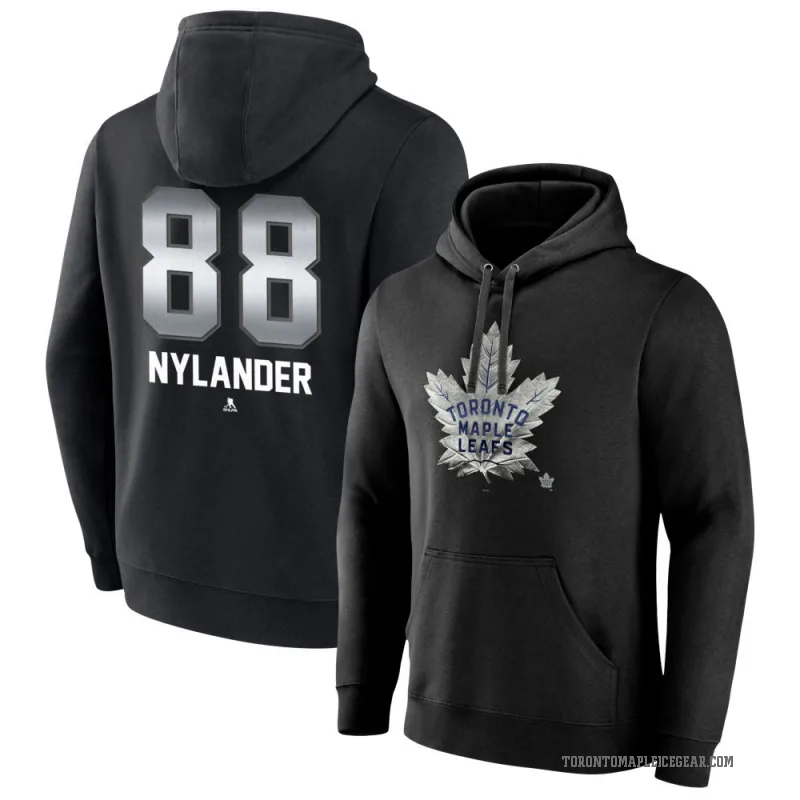 William Nylander Men's Black Toronto Maple Leafs Branded Midnight Mascot Logo Pullover Hoodie