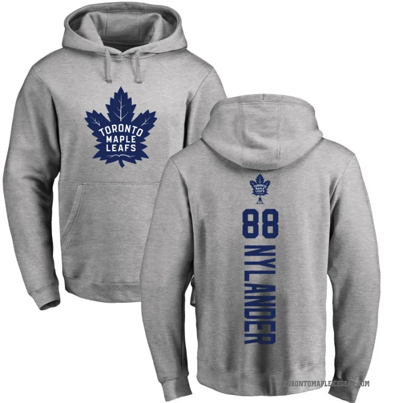 William Nylander Men's Toronto Maple Leafs Branded Ash Backer Pullover Hoodie