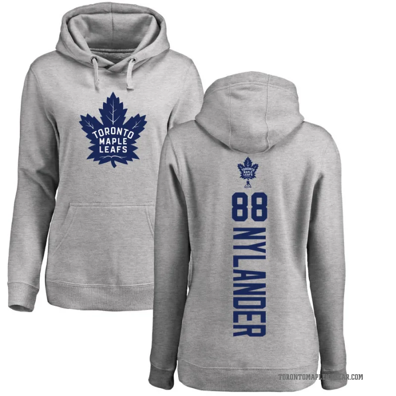 William Nylander Women's Toronto Maple Leafs Branded Ash Backer Pullover Hoodie