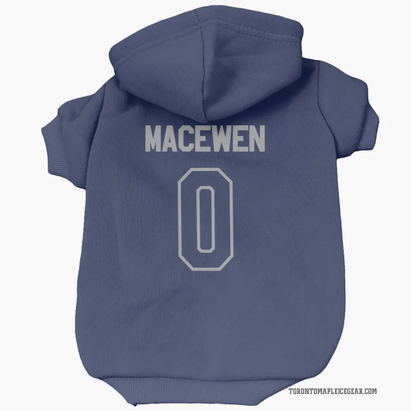 Zack MacEwen Blue Toronto Maple Leafs Gray Cat & Dog Pet Hoodie