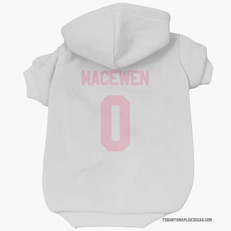 Zack MacEwen  White Pink Toronto Maple Leafs  Cat & Dog Pet Hoodie