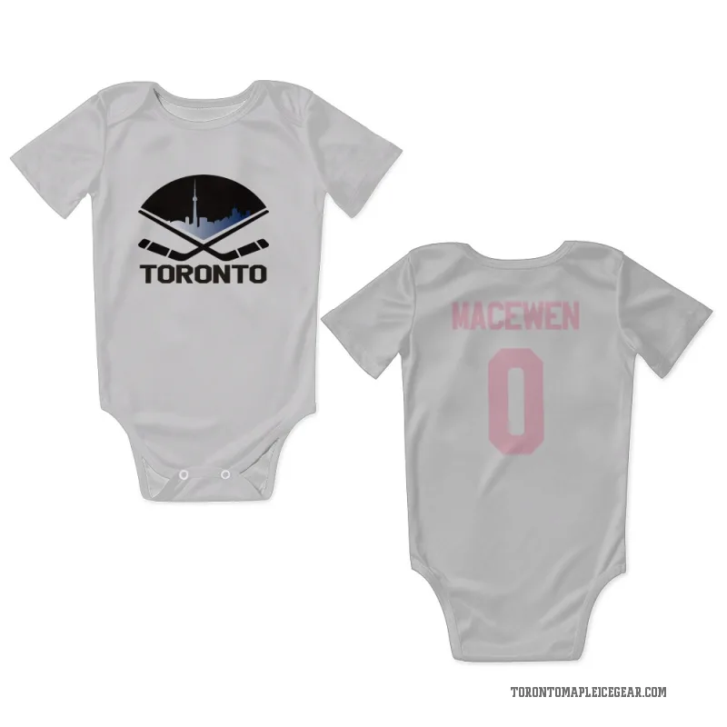 Zack MacEwen  White Pink Toronto Maple Leafs  Newborn & Infant Bodysuit