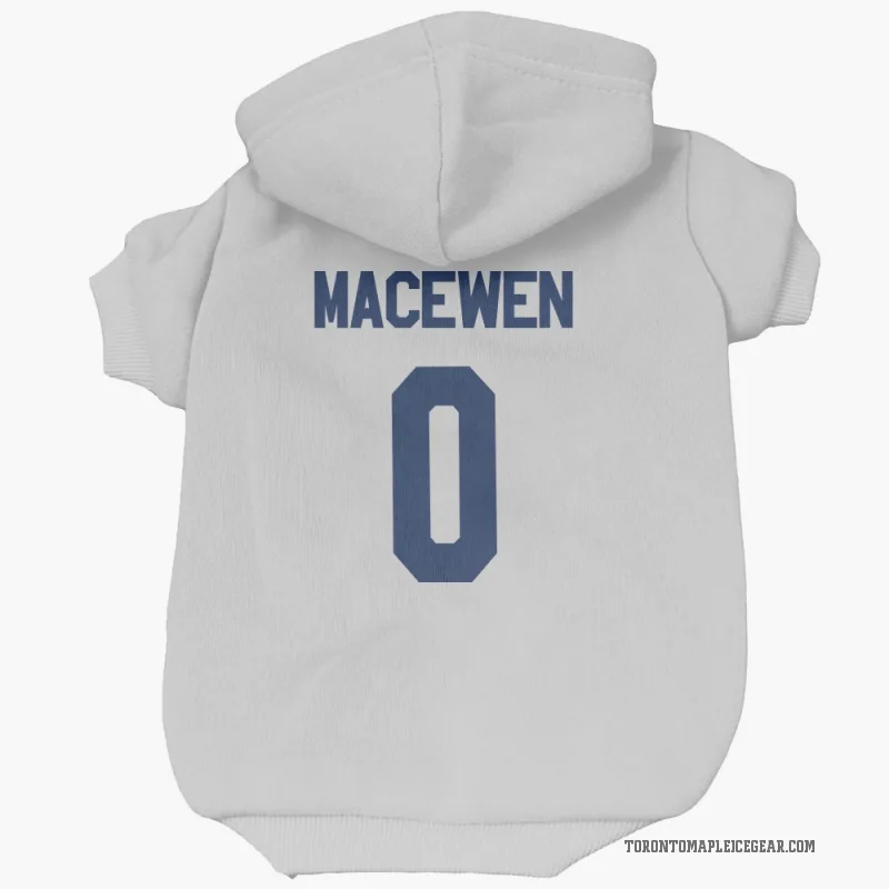 Zack MacEwen  White Toronto Maple Leafs  Cat & Dog Pet Hoodie