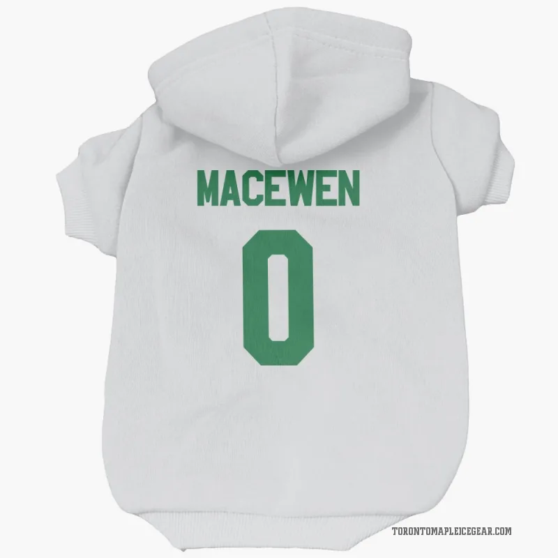 Zack MacEwen  White Toronto Maple Leafs  Green Cat & Dog Pet Hoodie