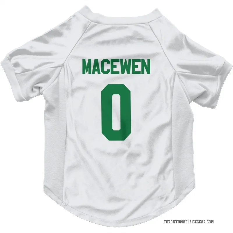 Zack MacEwen  White Toronto Maple Leafs  Green Cat & Dog Pet Jersey